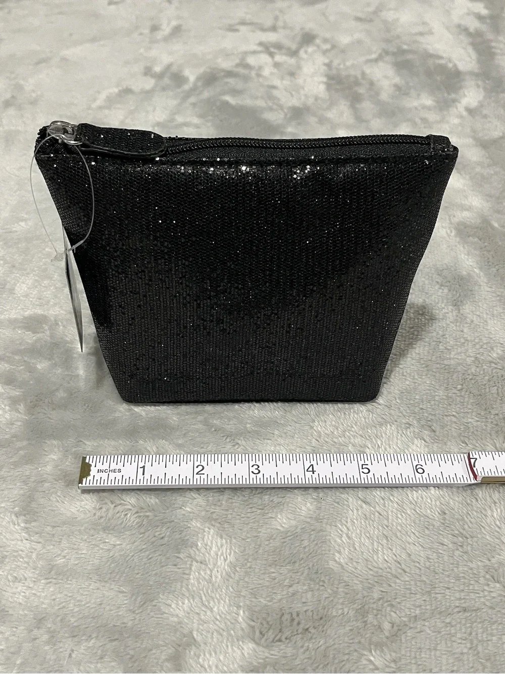 Black Sparkle Glitter Cosmetic Makeup Bag Pouch NWT